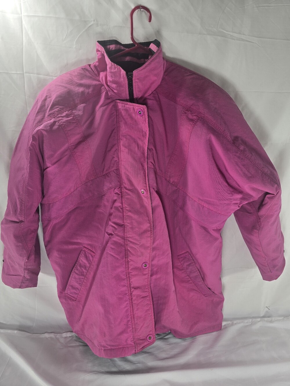 Vintage 80s 90s London Fog Glacial Fog Neon Pink Ski Jacket Womens Large Retro